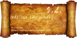 Vályi László névjegykártya